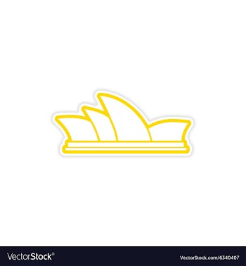 Paper sticker Australian Sydney on white vector image
