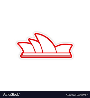 Paper sticker Australian Sydney on white vector image