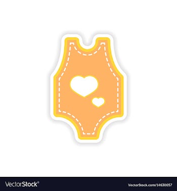 Paper sticker baby clothes on white background vector image