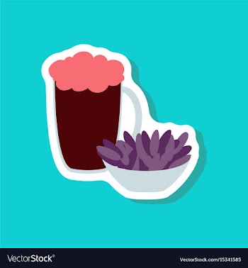 Paper sticker beer and nuts vector image