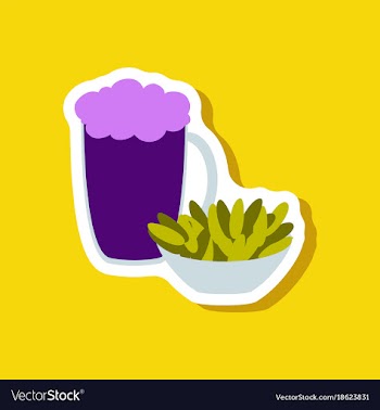 Paper sticker beer and nuts vector image