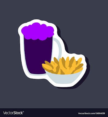 Paper sticker beer and nuts vector image