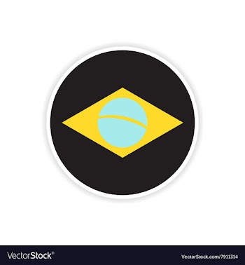 Paper sticker Brazil logo on white background vector image