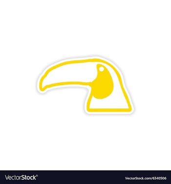 Paper sticker Brazilian toucan on white background vector image