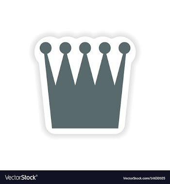 Paper sticker british crown on white background vector image
