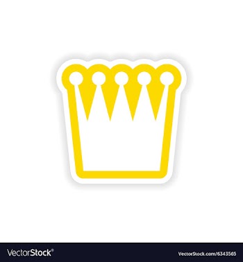 Paper sticker British crown on white background vector image