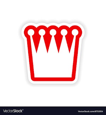 Paper sticker British crown on white background vector image