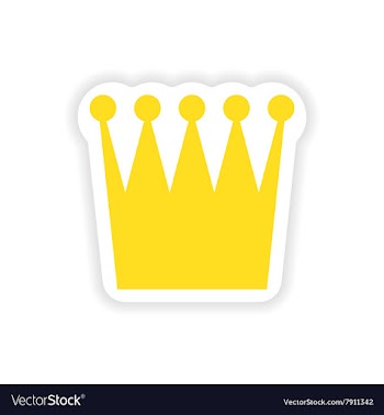 Paper sticker British crown on white background vector image