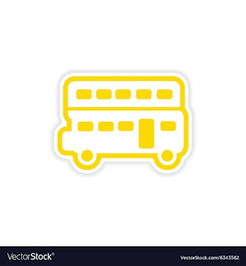 Paper sticker British double-decker bus on white vector image