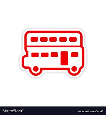 Paper sticker British double-decker bus on white vector image