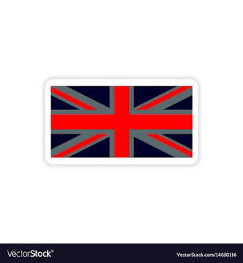 Paper sticker british flag on white background vector image