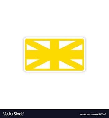 Paper sticker British flag on white background vector image