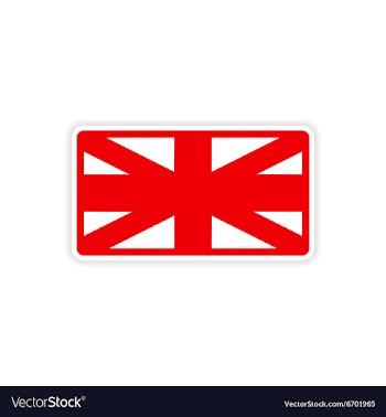 Paper sticker British flag on white background vector image
