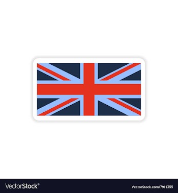 Paper sticker British flag on white background vector image