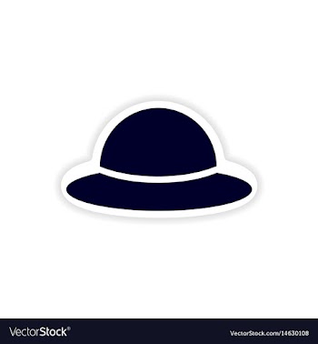 Paper sticker british hat on white background vector image