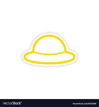 Paper sticker British hat on white background vector image