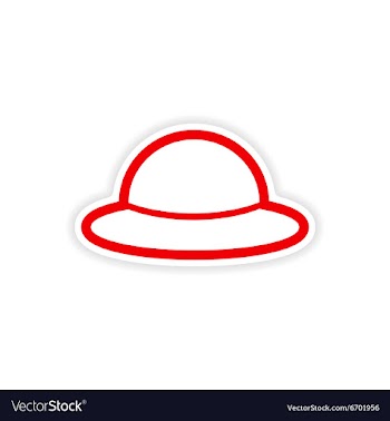 Paper sticker British hat on white background vector image