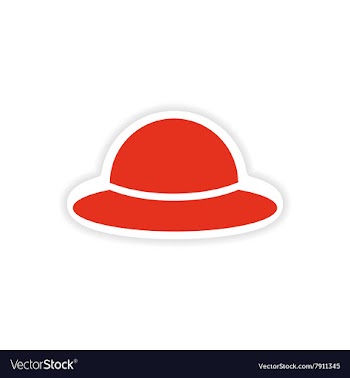 Paper sticker British hat on white background vector image