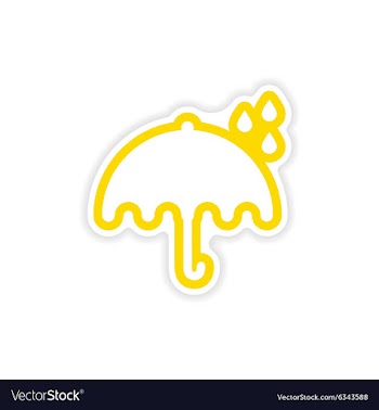 Paper sticker British umbrella on white background vector image