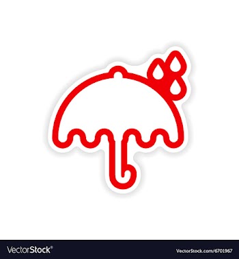 Paper sticker British umbrella on white background vector image