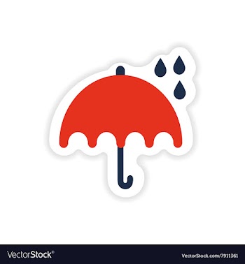 Paper sticker British umbrella on white background vector image