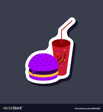 Paper sticker burger and soda vector image