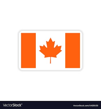 Paper sticker canadian flag on white background vector image