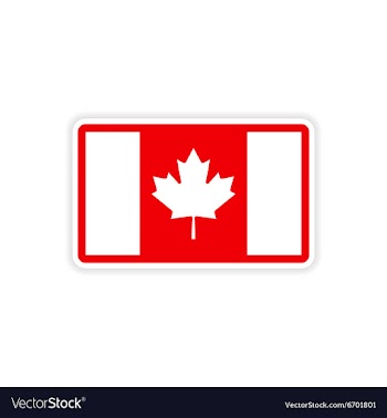 Paper sticker Canadian flag on white background vector image