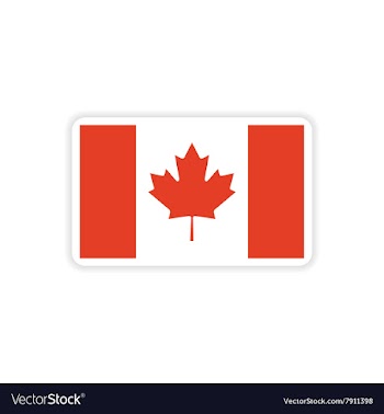 Paper sticker Canadian flag on white background vector image