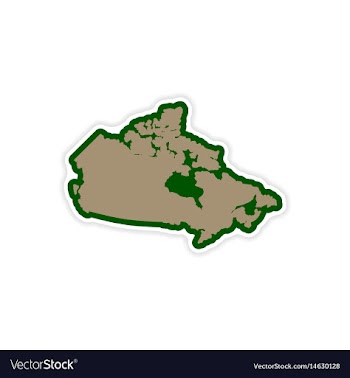 Paper sticker canadian map on white background vector image