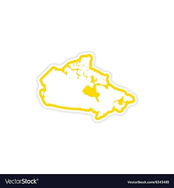 Paper sticker Canadian map on white background vector image