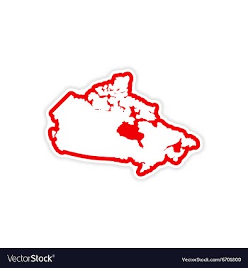 Paper sticker Canadian map on white background vector image