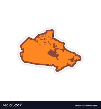 Paper sticker Canadian map on white background vector image