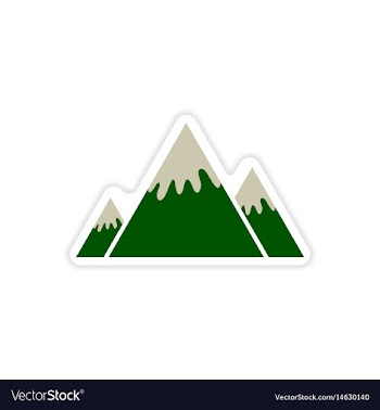 Paper sticker canadian mountain on white vector image