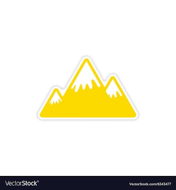 Paper sticker Canadian mountain on white vector image