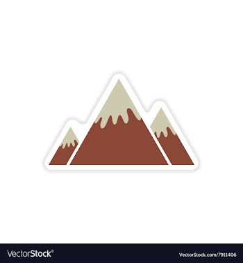 Paper sticker Canadian mountain on white vector image