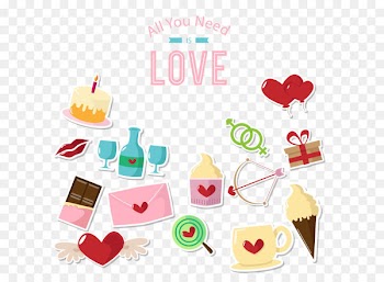 Paper Sticker Envelope - Decorative stickers with heart vector 