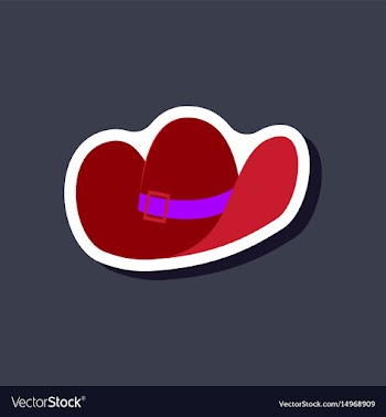 Paper sticker fashion clothes cowboy hat vector image