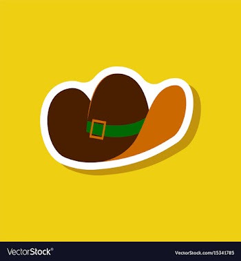 Paper sticker fashion clothes cowboy hat vector image