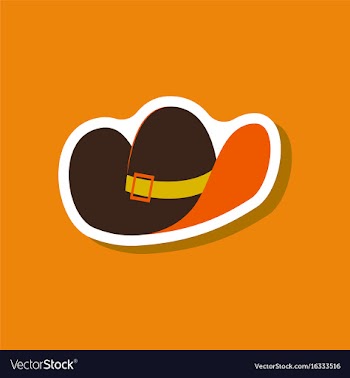 Paper sticker fashion clothes cowboy hat vector image