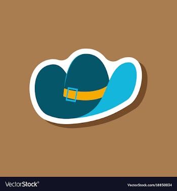 Paper sticker fashion clothes cowboy hat vector image