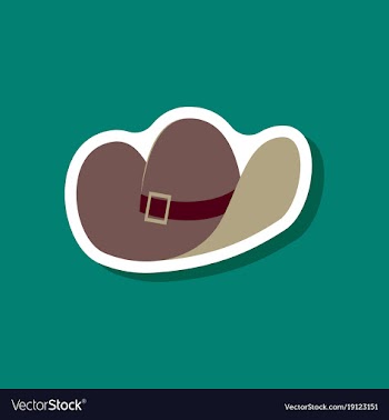 Paper sticker fashion clothes cowboy hat vector image
