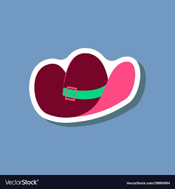 Paper sticker fashion clothes cowboy hat vector image