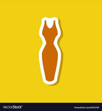 Paper sticker fashion clothes dress vector image