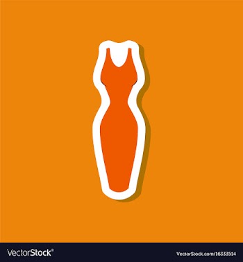 Paper sticker fashion clothes dress vector image