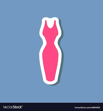 Paper sticker fashion clothes dress vector image