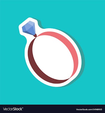 Paper sticker fashion clothes engagement ring vector image