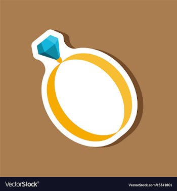 Paper sticker fashion clothes engagement ring vector image