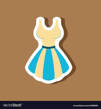 Paper sticker fashion clothes fluffy dress vector image
