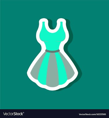 Paper sticker fashion clothes fluffy dress vector image
